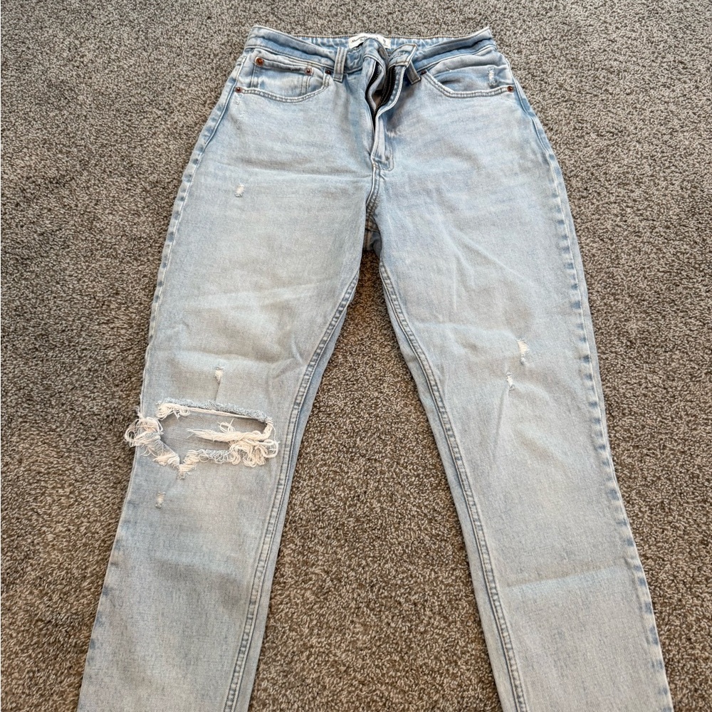 Abercrombie & Fitch Light Blue Ripped Skinny Jeans - curve love